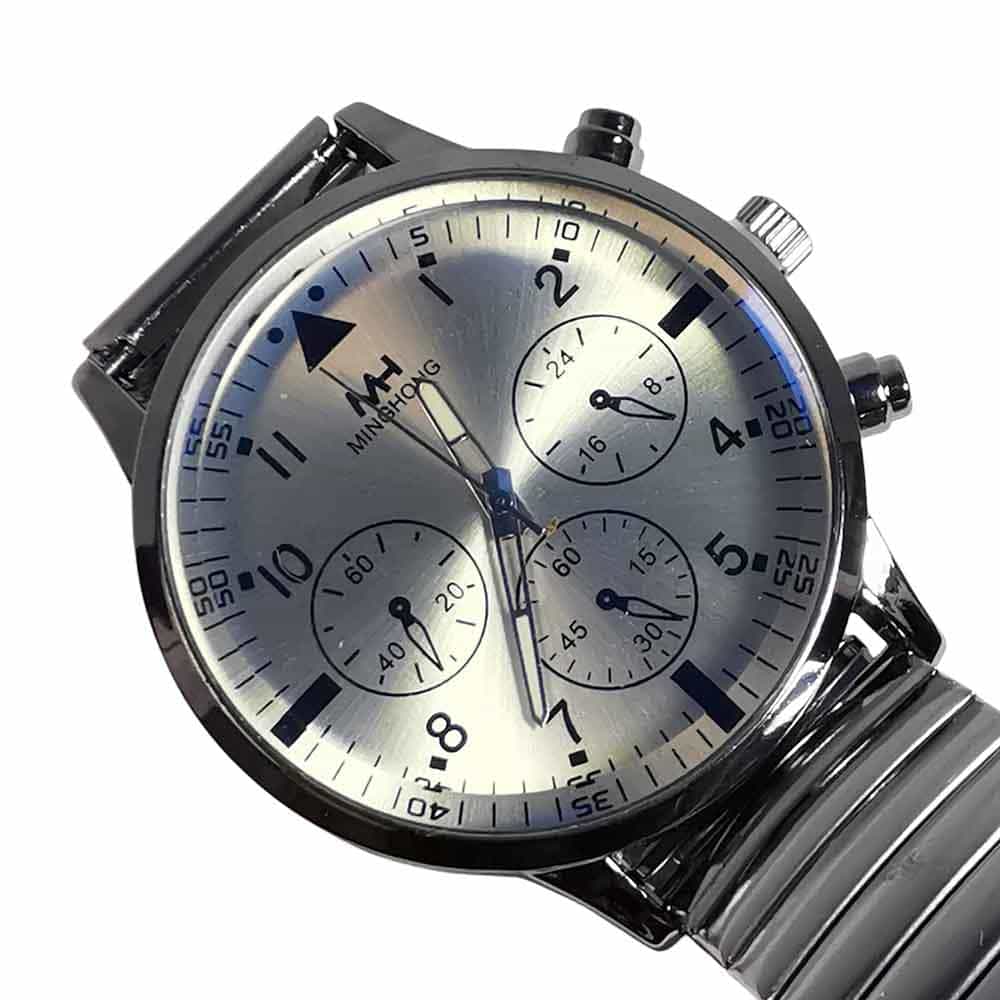 Reloj clasico, Correa autoajustable, 3 relojes blanco - Imagen 3