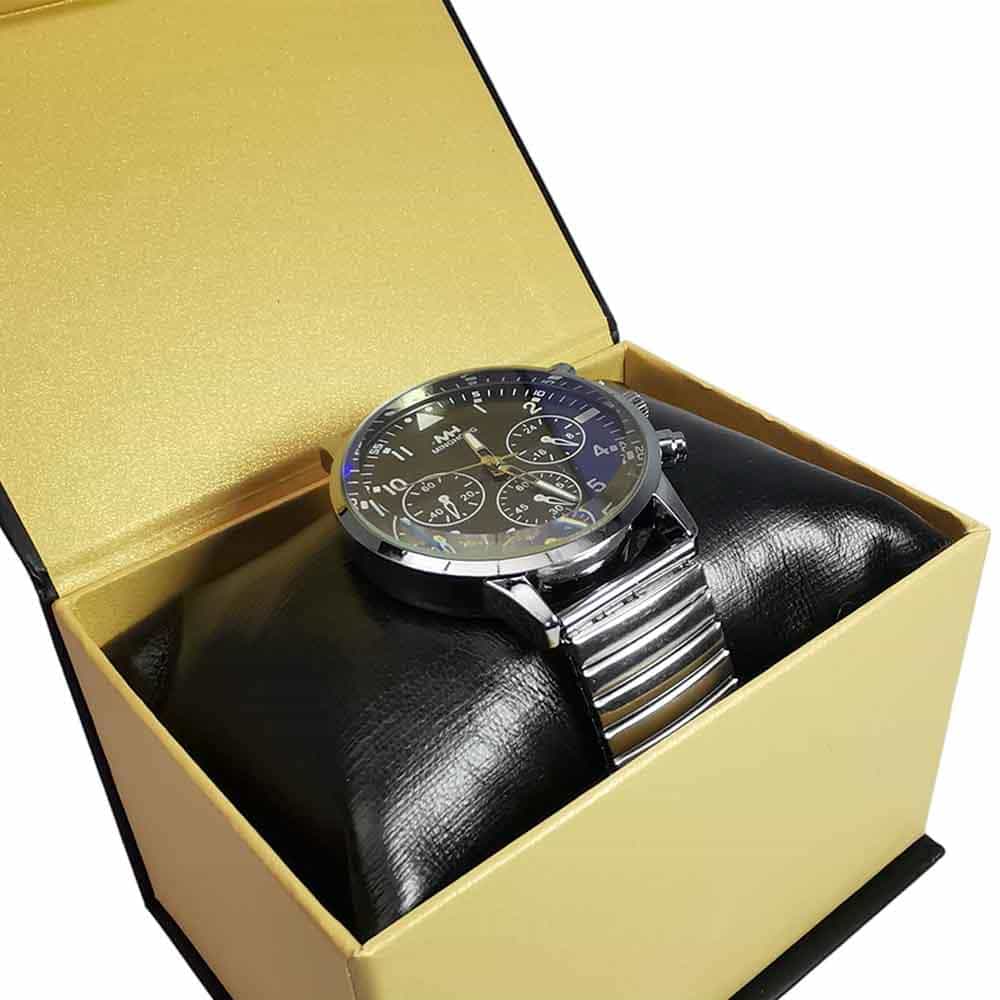 Reloj clasico, Correa autoajustable, 3 relojes negro - Imagen 4