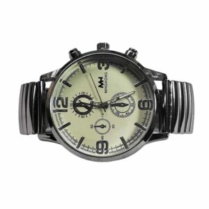 Reloj clasico, Correa autoajustable, blanco
