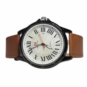 Reloj de calendario empresarial, romano, camel