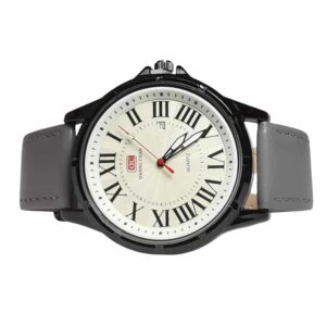 Reloj de calendario empresarial, romano, gris