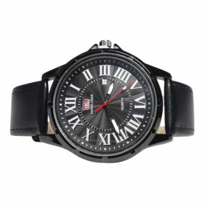 Reloj de calendario empresarial, romano, negro