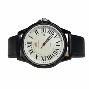 Reloj de calendario empresarial, romano, negro white