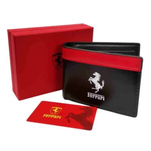 Billetera Clasica Ferrari, bicolor, negro