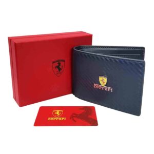 Billetera Clasica Ferrari, carbono, azul