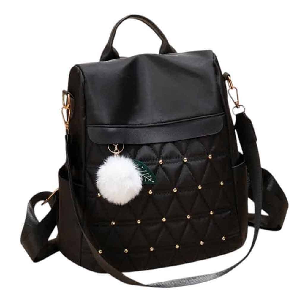 Mochila cartera antirrobo, Bordado, negro